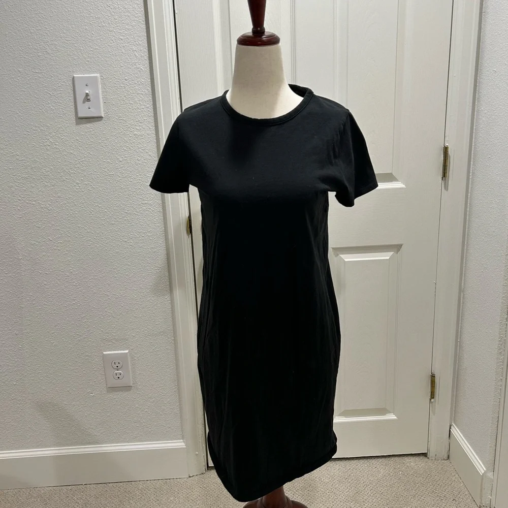 J. Crew Black T-Shirt Dress - Picture 1 of 6
